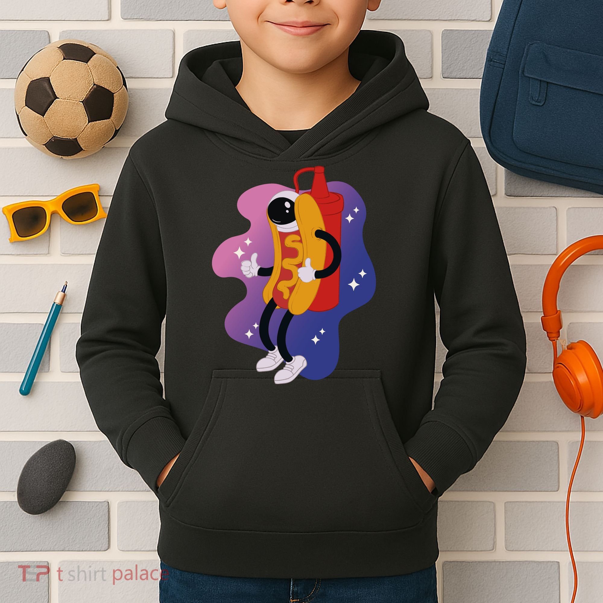Hot Dog Astronaut Kids Hoodie