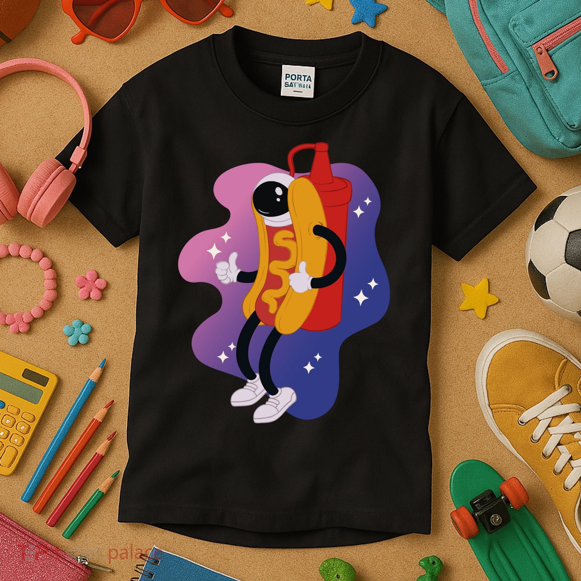 Hot Dog Astronaut Kids T-Shirt