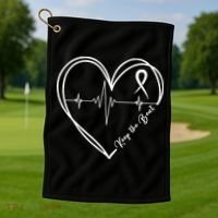 Heart Disease Awareness Heartbeat Chd Golf Towel thumb 1