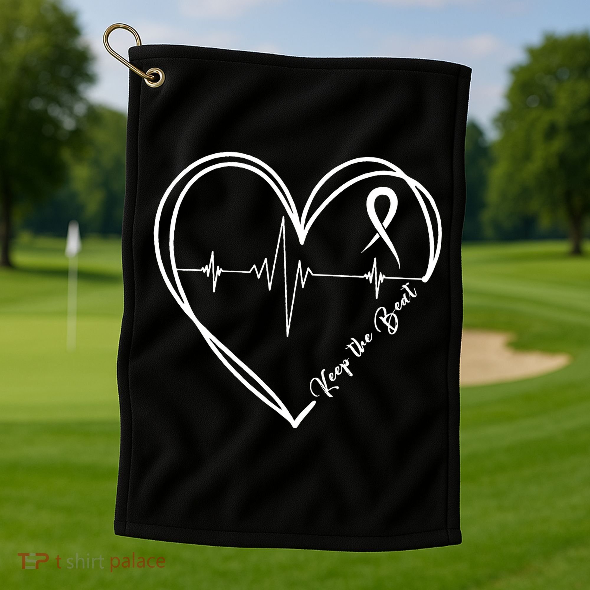 Heart Disease Awareness Heartbeat Chd Golf Towel