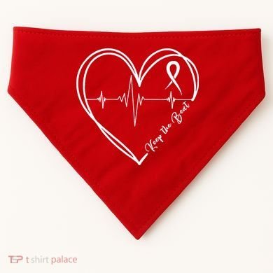Heart Disease Awareness Heartbeat Chd USA-Made Doggie Bandana