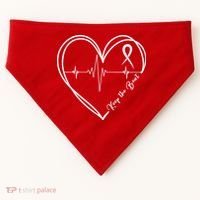 Heart Disease Awareness Heartbeat Chd USA-Made Doggie Bandana thumb 0