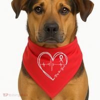 Heart Disease Awareness Heartbeat Chd USA-Made Doggie Bandana thumb 1