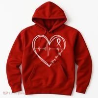 Heart Disease Awareness Heartbeat Chd Hoodie thumb 0