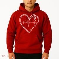 Heart Disease Awareness Heartbeat Chd Hoodie thumb 2