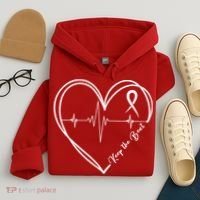 Heart Disease Awareness Heartbeat Chd Hoodie thumb 4