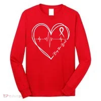 Heart Disease Awareness Heartbeat Chd Long Sleeve Shirt thumb 0