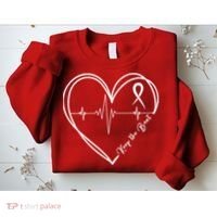 Heart Disease Awareness Heartbeat Chd Sweatshirt thumb 2