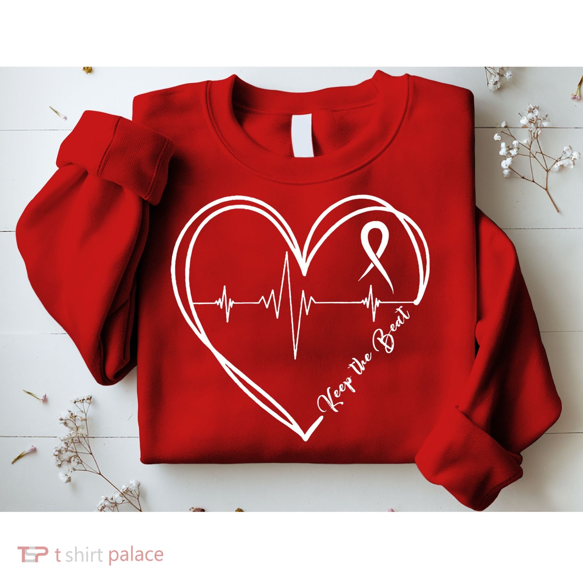 Heart Disease Awareness Heartbeat Chd Sweatshirt