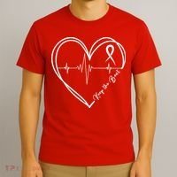 Heart Disease Awareness Heartbeat Chd T-Shirt thumb 3