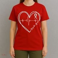Heart Disease Awareness Heartbeat Chd T-Shirt thumb 4