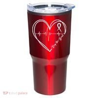 Heart Disease Awareness Heartbeat Chd Tumbler thumb 0