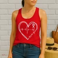 Heart Disease Awareness Heartbeat Chd Women's Tank Top thumb 2