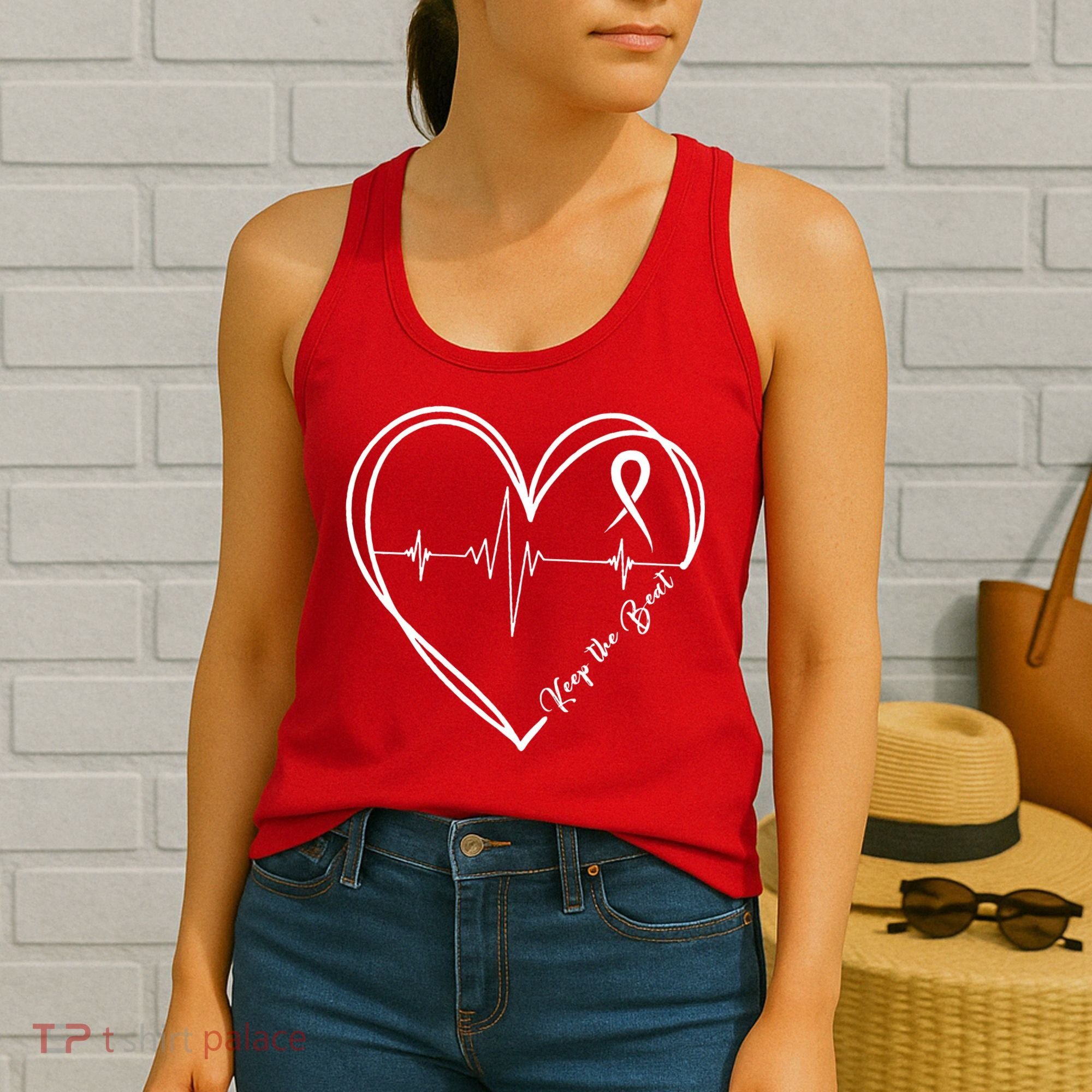 Heart Disease Awareness Heartbeat Chd Women's Tank Top