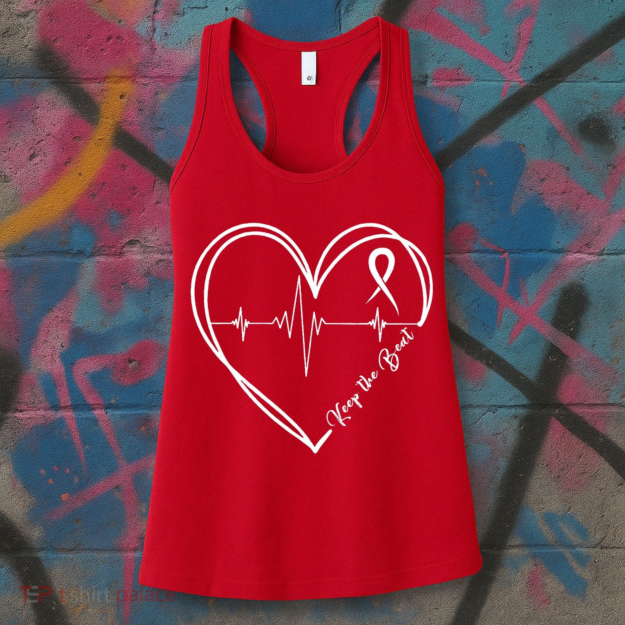 Heart Disease Awareness Heartbeat Chd Women's Tank Top