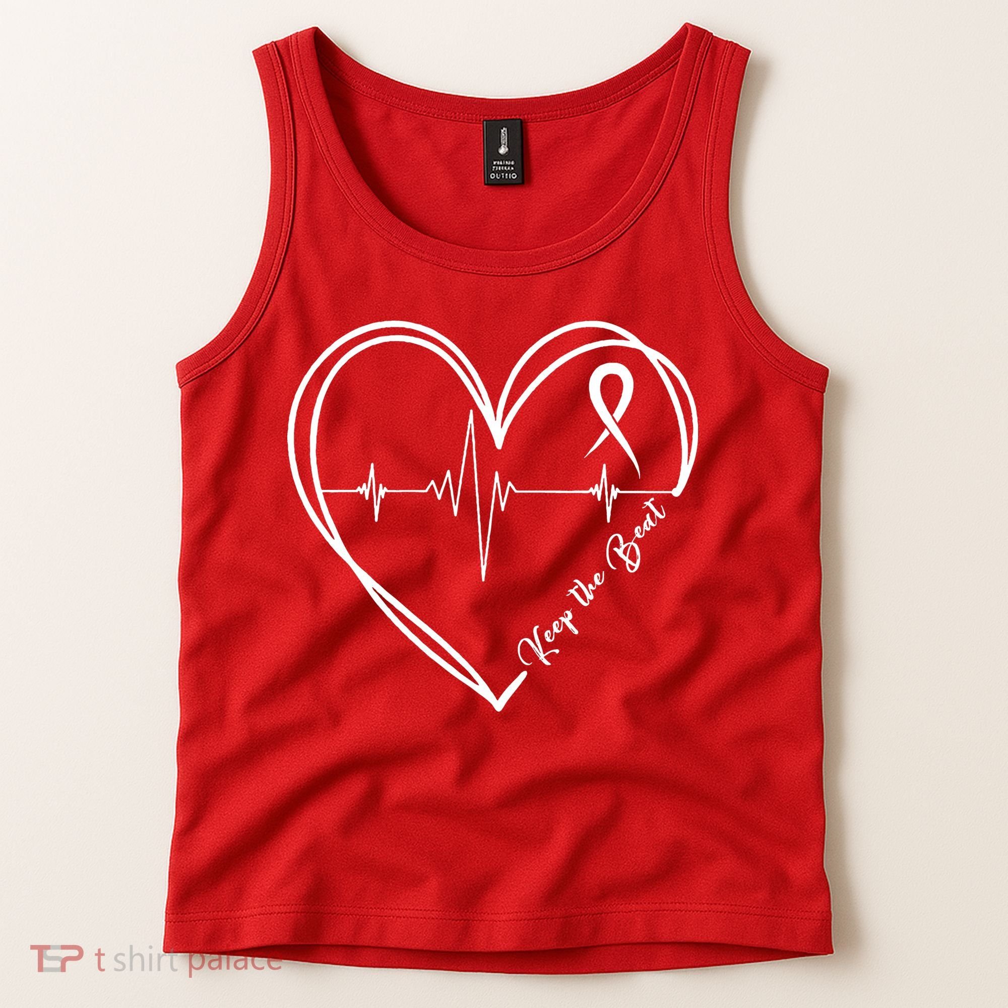Heart Disease Awareness Heartbeat Chd Tank Top