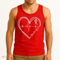 Heart Disease Awareness Heartbeat Chd Tank Top thumb 3