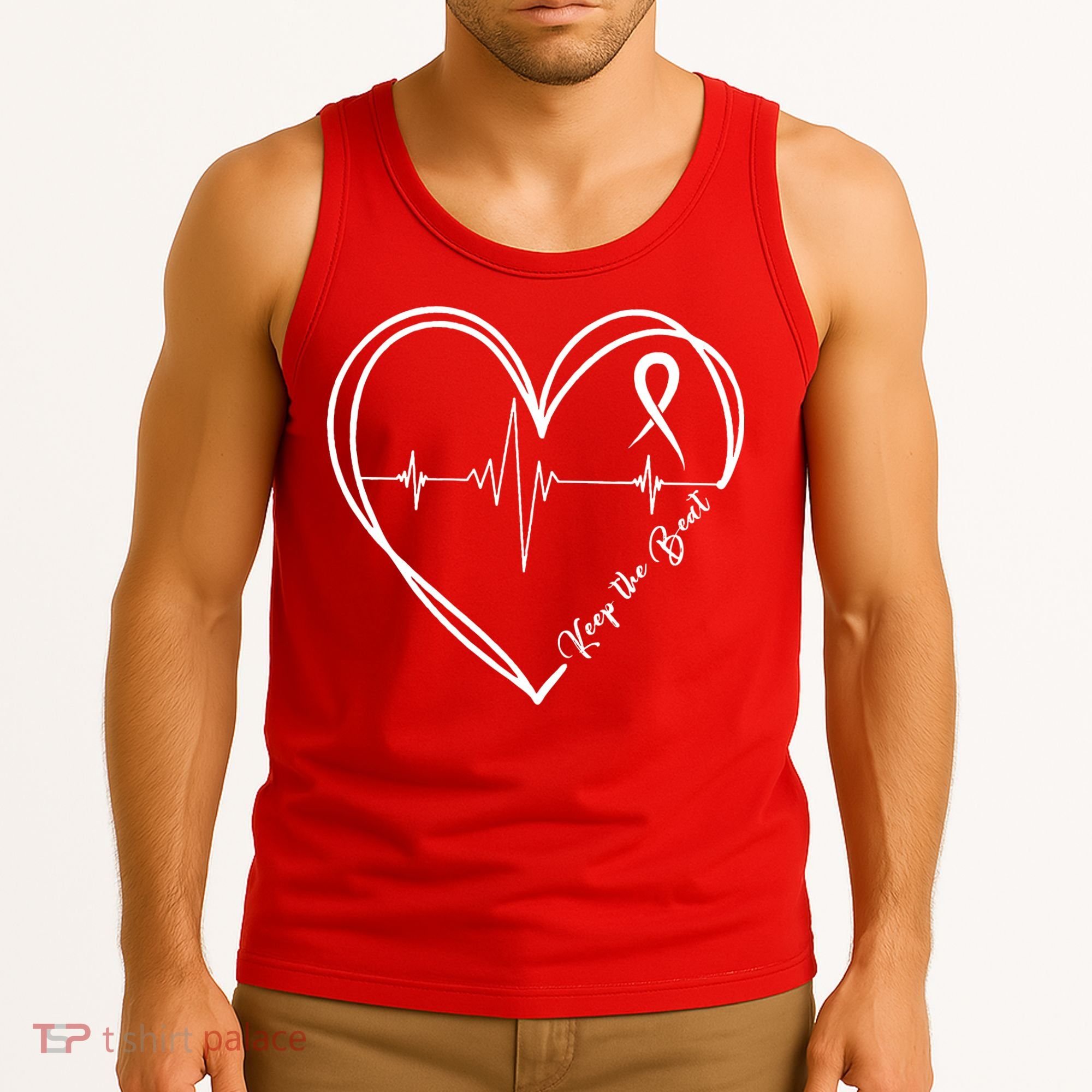 Heart Disease Awareness Heartbeat Chd Tank Top