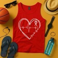 Heart Disease Awareness Heartbeat Chd Tank Top thumb 4