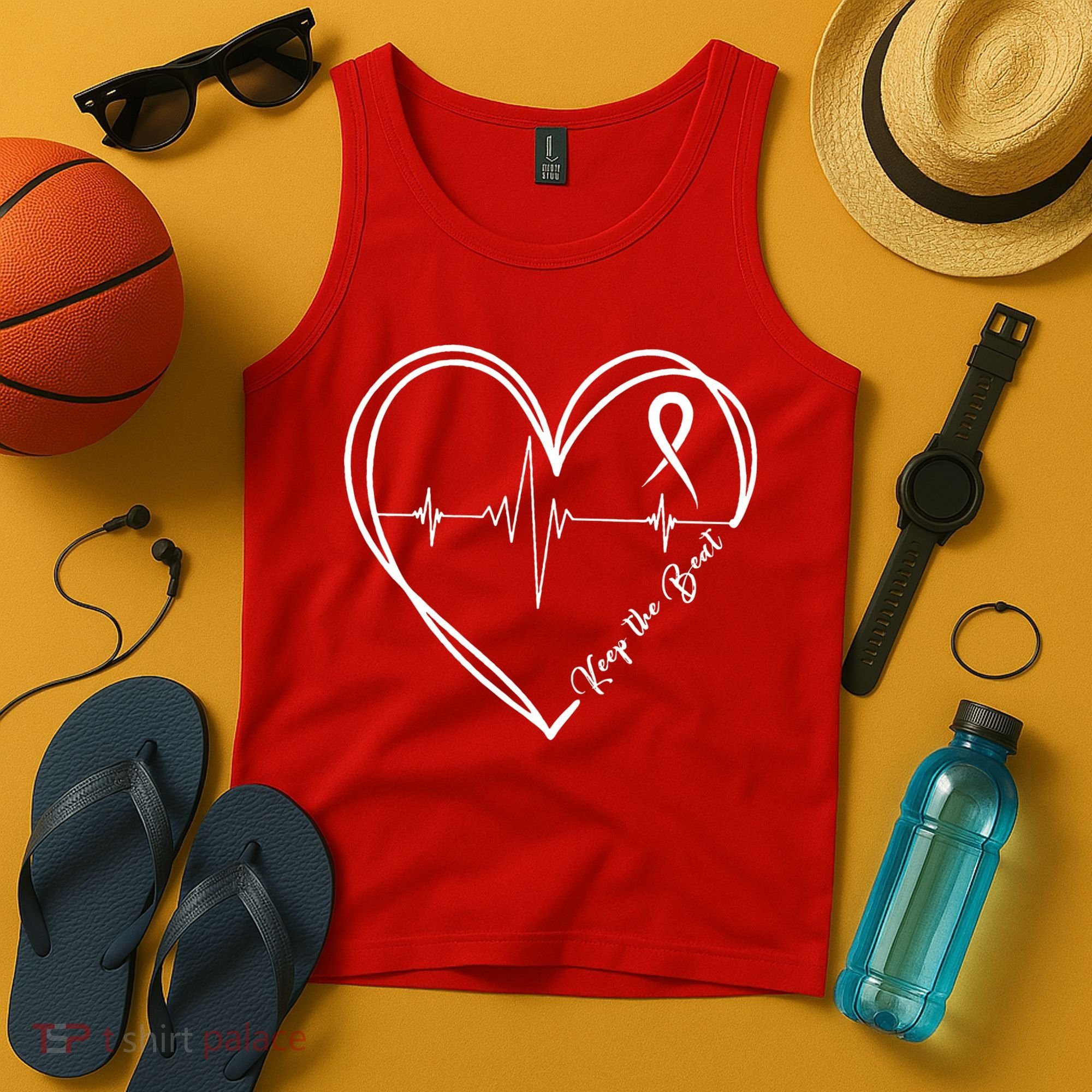Heart Disease Awareness Heartbeat Chd Tank Top