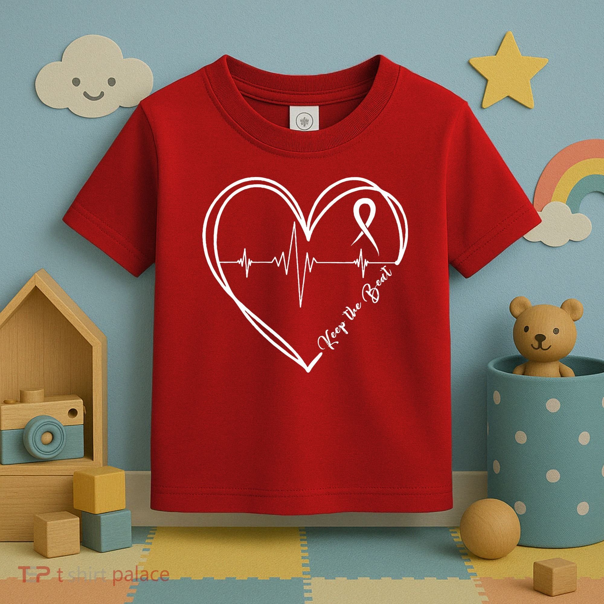 Heart Disease Awareness Heartbeat Chd Toddler T-Shirt