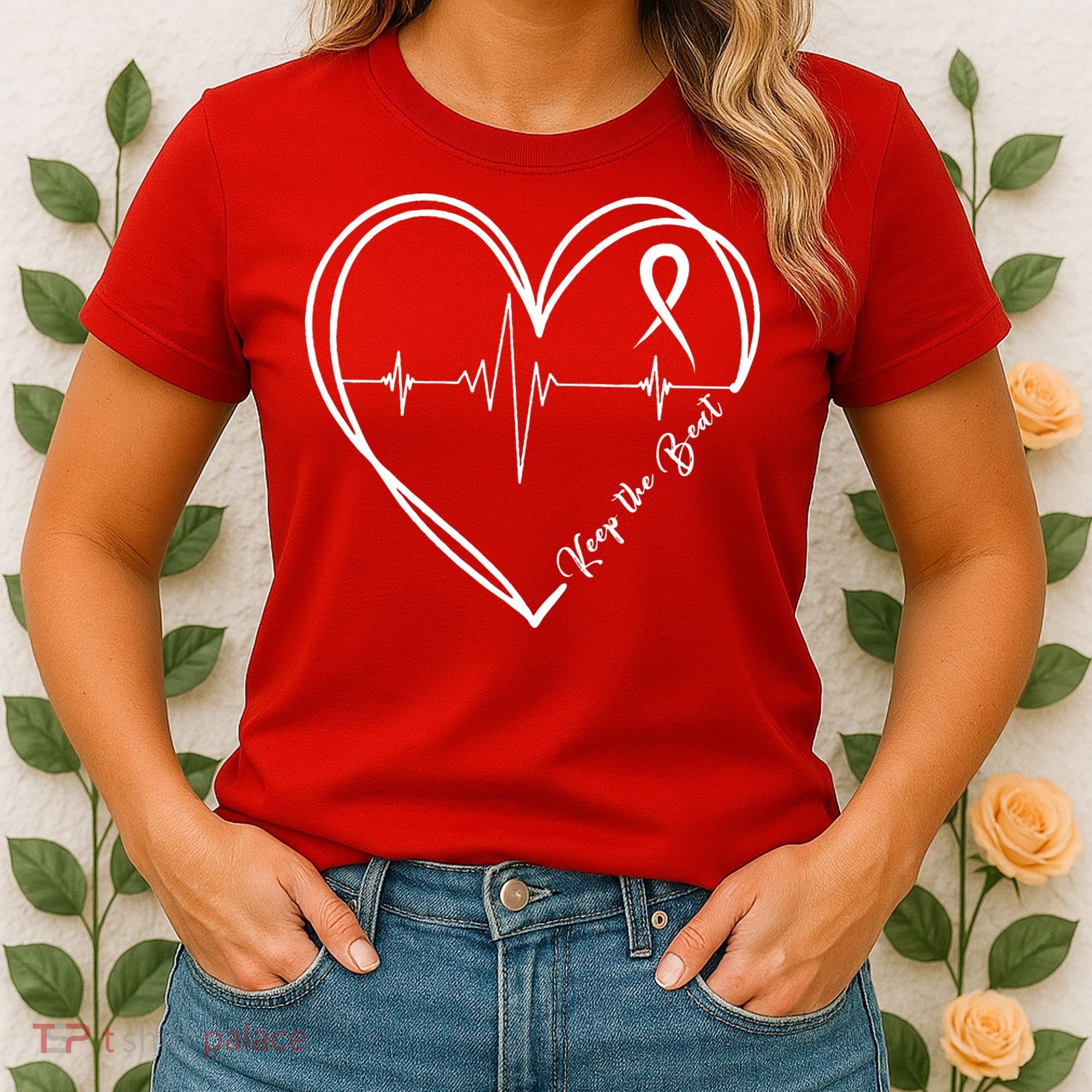Heart Disease Awareness Heartbeat Chd Women's T-Shirt