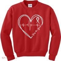 Heart Disease Awareness Heartbeat Chd Kids Sweatshirt thumb 0