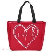 Heart Disease Awareness Heartbeat Chd Tote Bag thumb 0