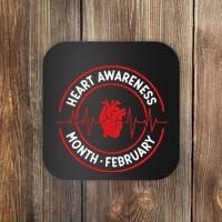 Heart Disease Awareness Month February Squad Chd Month Coaster thumb 0