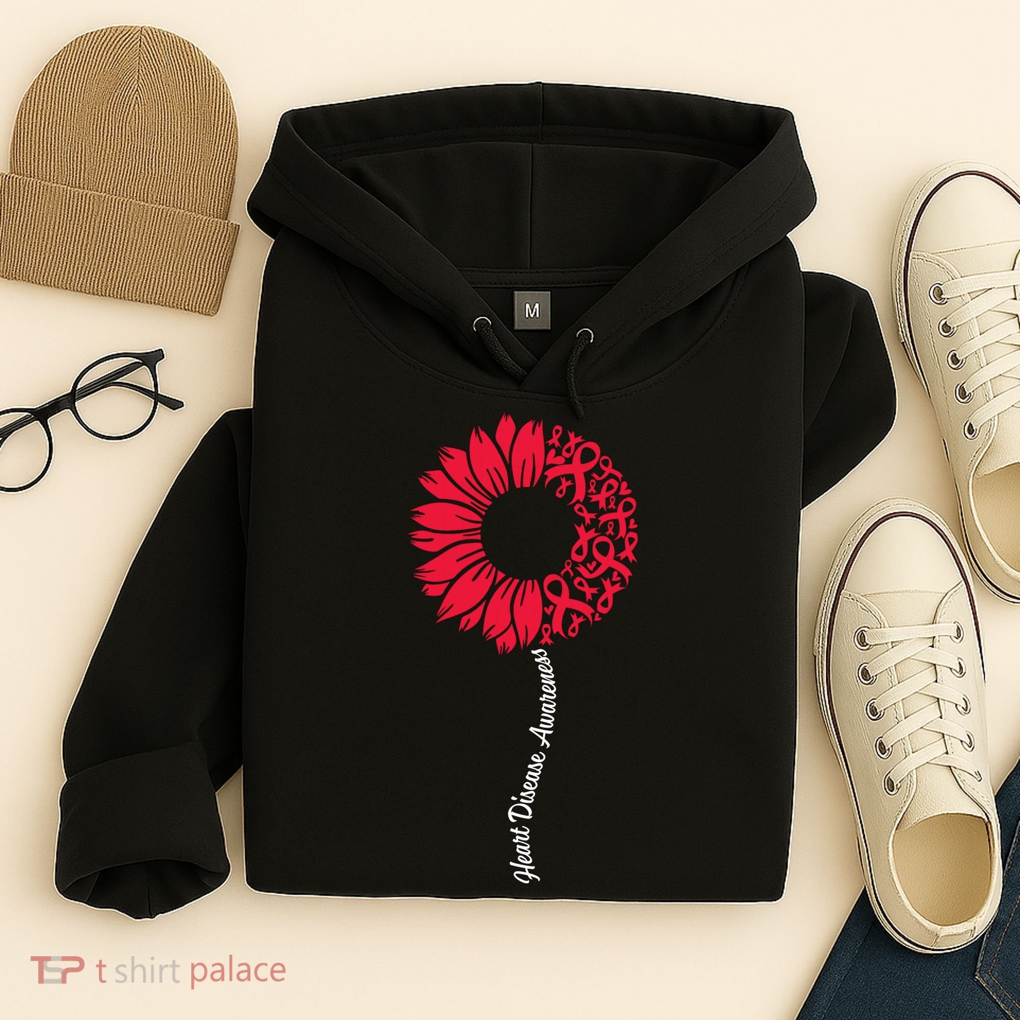 Heart Disease Awareness Month Sunflower Hoodie