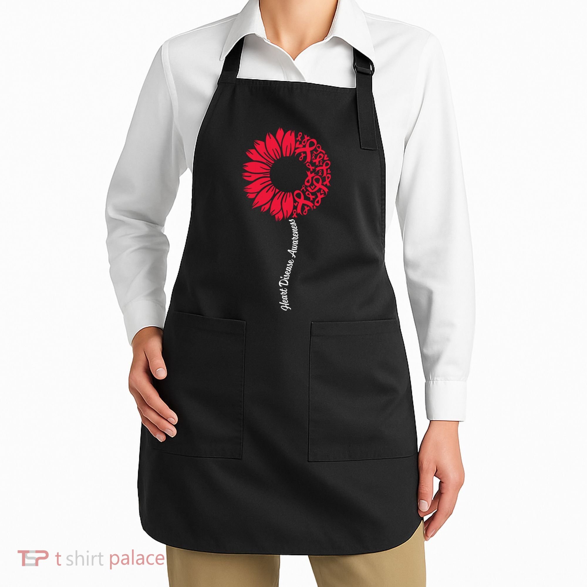 Heart Disease Awareness Month Sunflower Apron