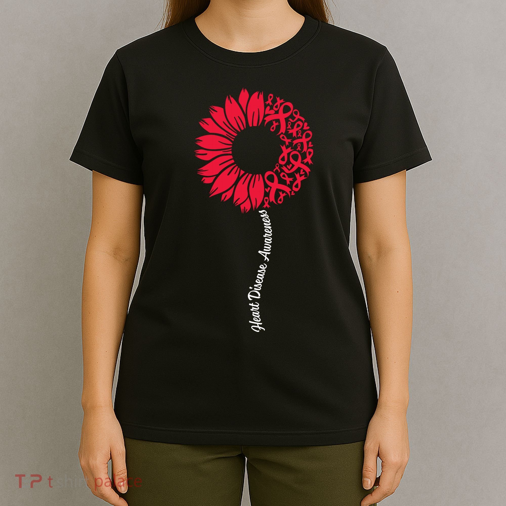 Heart Disease Awareness Month Sunflower T-Shirt