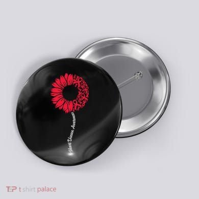 Heart Disease Awareness Month Sunflower Button