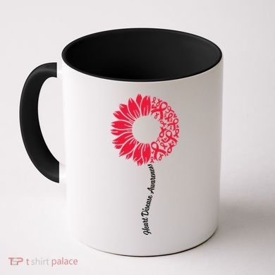 Heart Disease Awareness Month Sunflower Coffee Mug