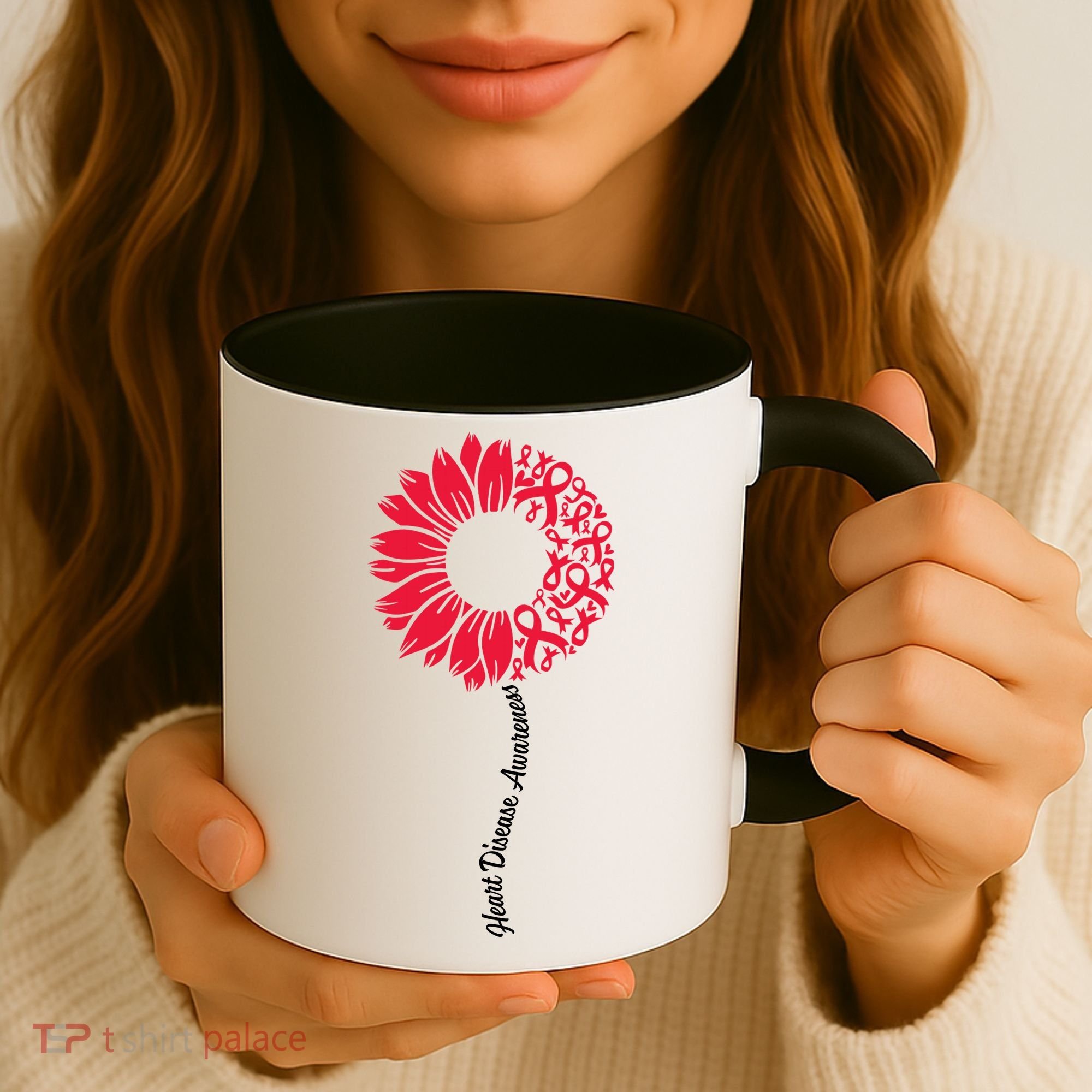 Heart Disease Awareness Month Sunflower Coffee Mug