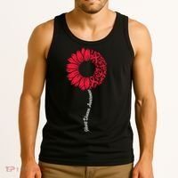 Heart Disease Awareness Month Sunflower Tank Top thumb 3