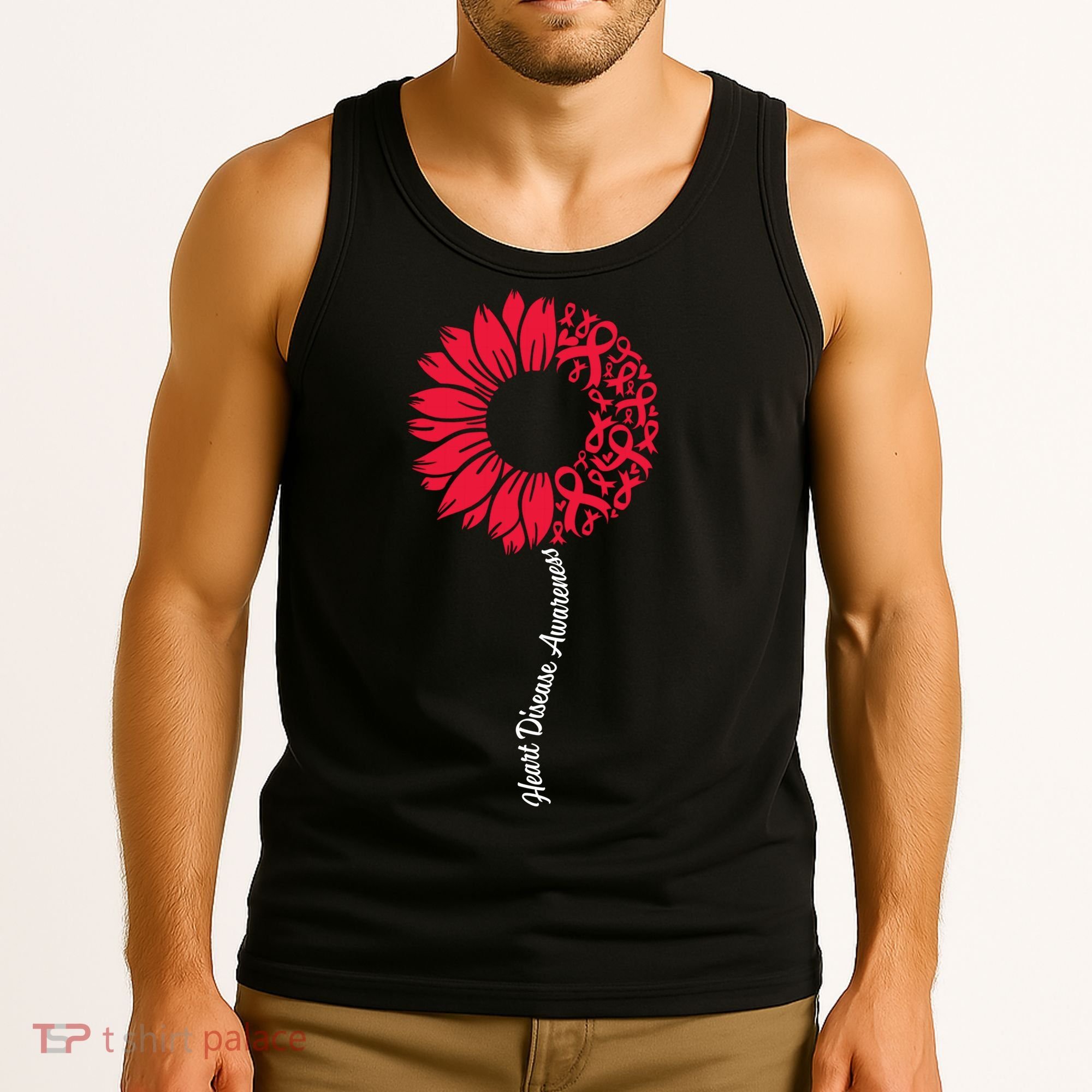 Heart Disease Awareness Month Sunflower Tank Top