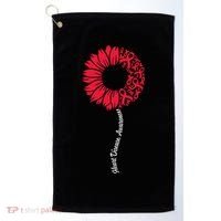 Heart Disease Awareness Month Sunflower Golf Towel thumb 0