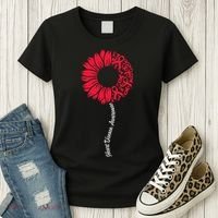 Heart Disease Awareness Month Sunflower Women's T-Shirt thumb 3