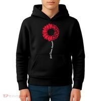 Heart Disease Awareness Month Sunflower Kids Hoodie thumb 4