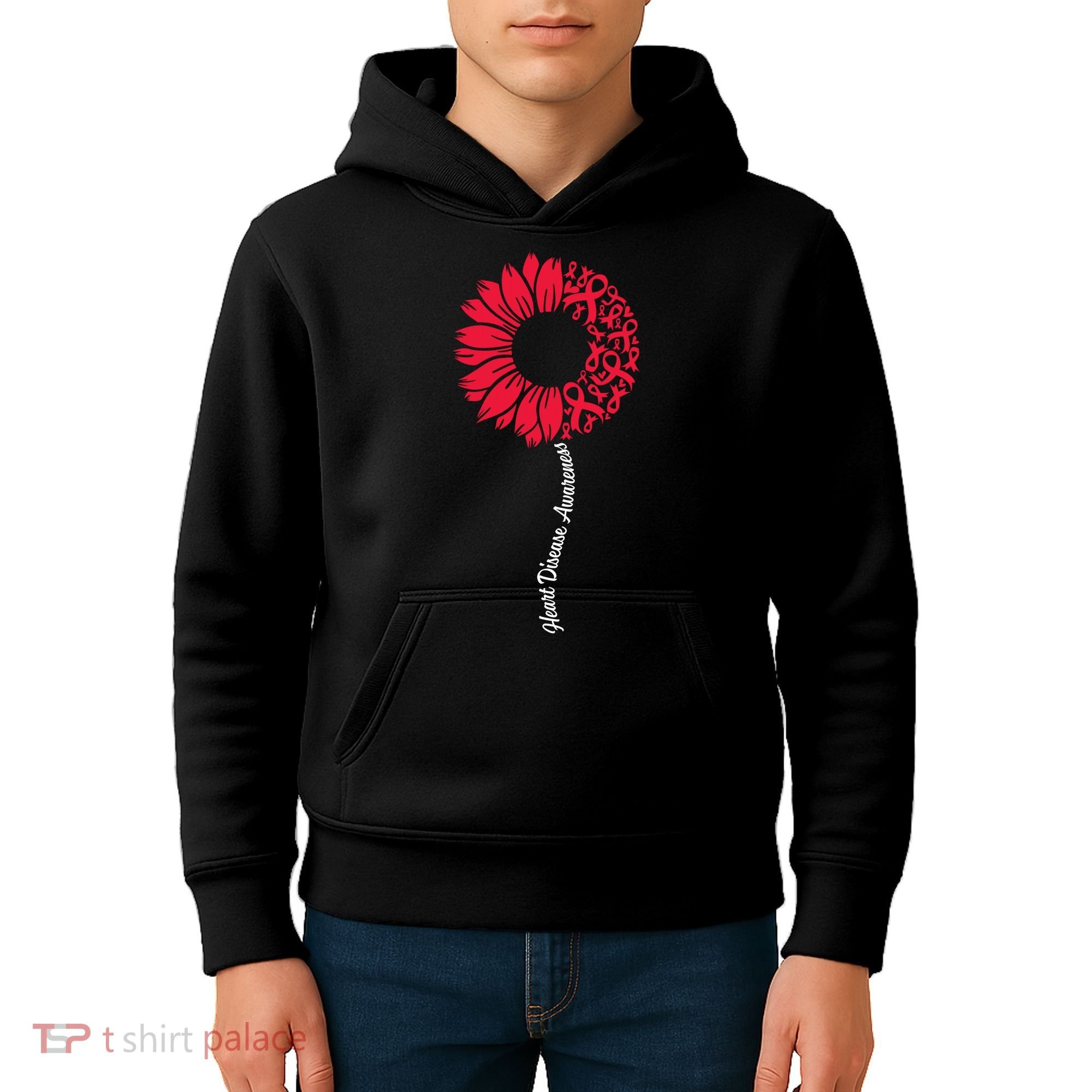 Heart Disease Awareness Month Sunflower Kids Hoodie