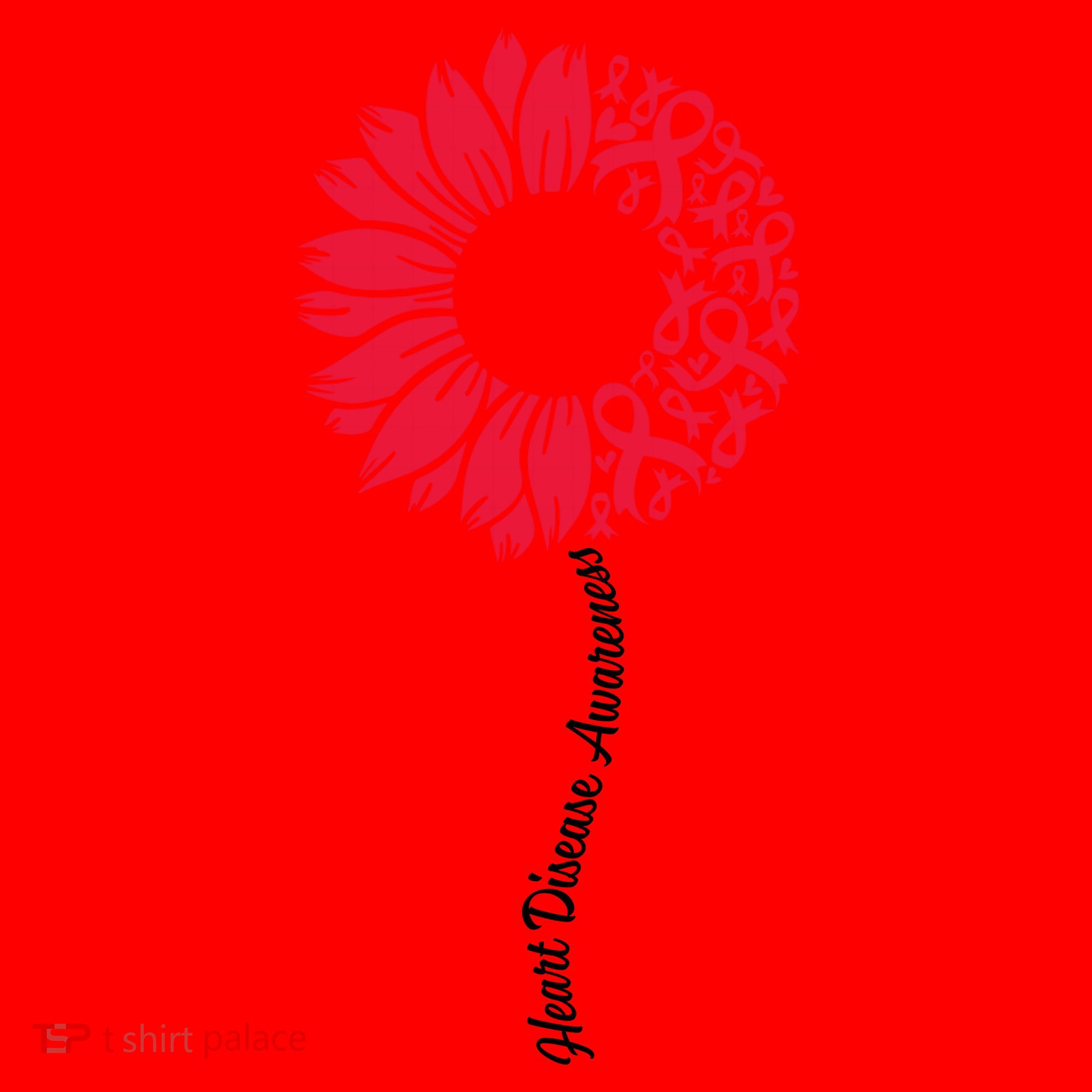 Heart Disease Awareness Month Sunflower Santa Hat