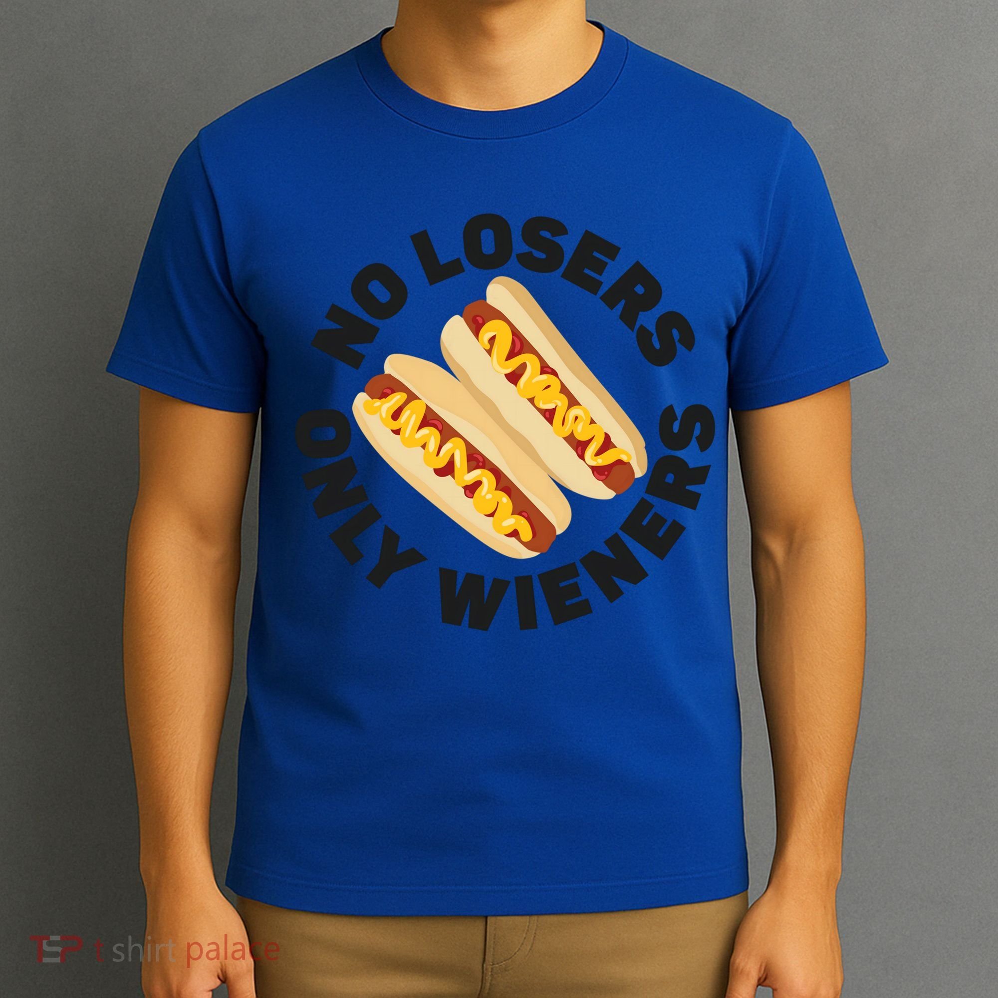 Hot Dog Adult Pun No Losers Only Wieners Funny Gift T-Shirt