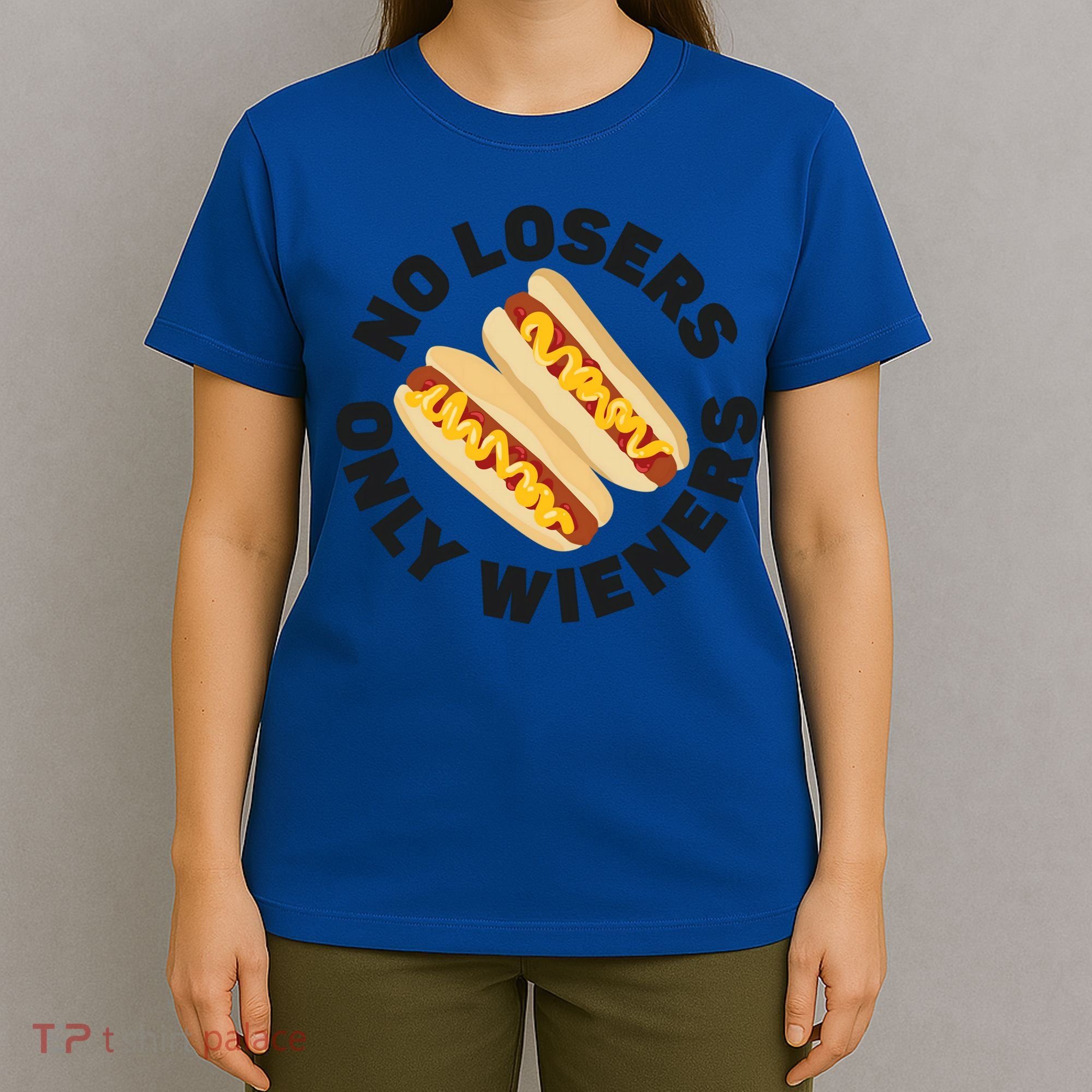 Hot Dog Adult Pun No Losers Only Wieners Funny Gift T-Shirt