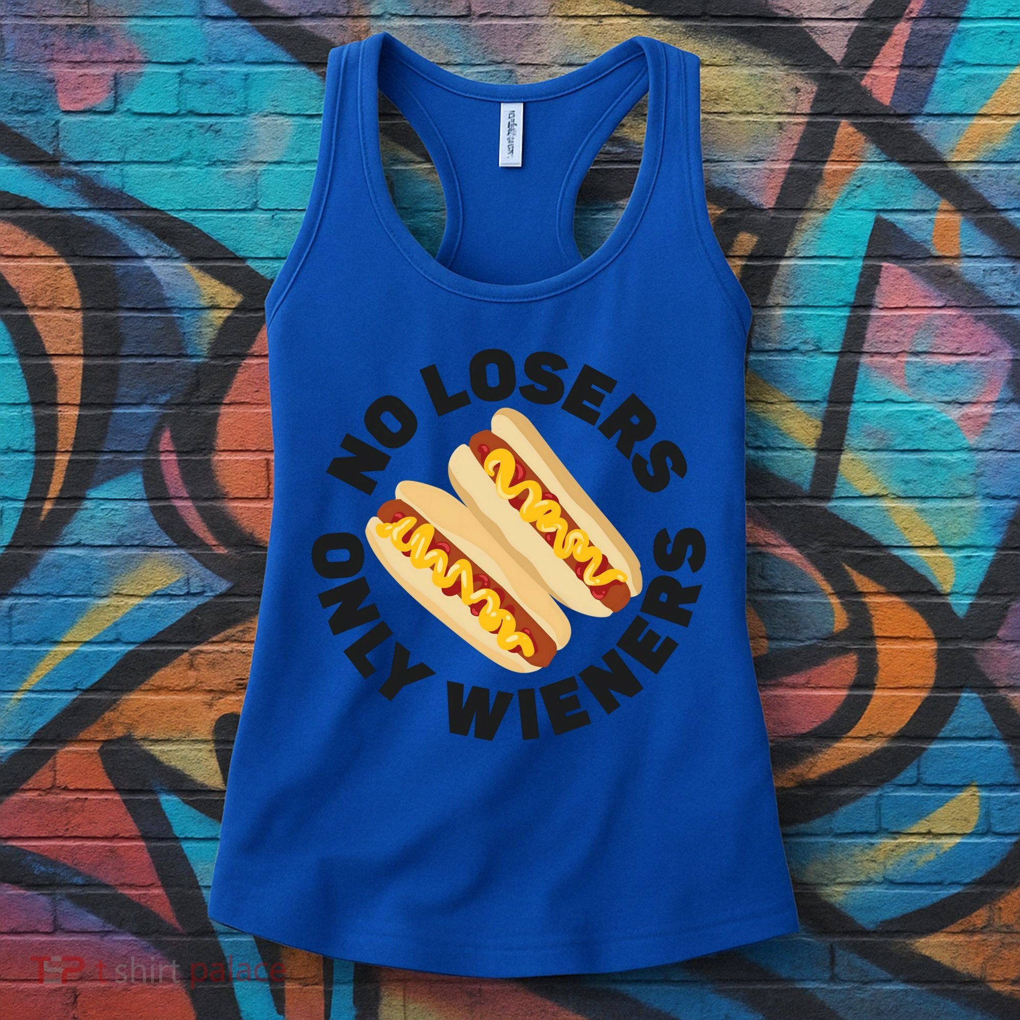 Hot Dog Adult Pun No Losers Only Wieners Funny Gift Women's Tank Top