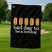 Hot Dog Bad Day To Be A Hotdog Golf Towel thumb 1