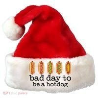 Hot Dog Bad Day To Be A Hotdog Santa Hat thumb 0