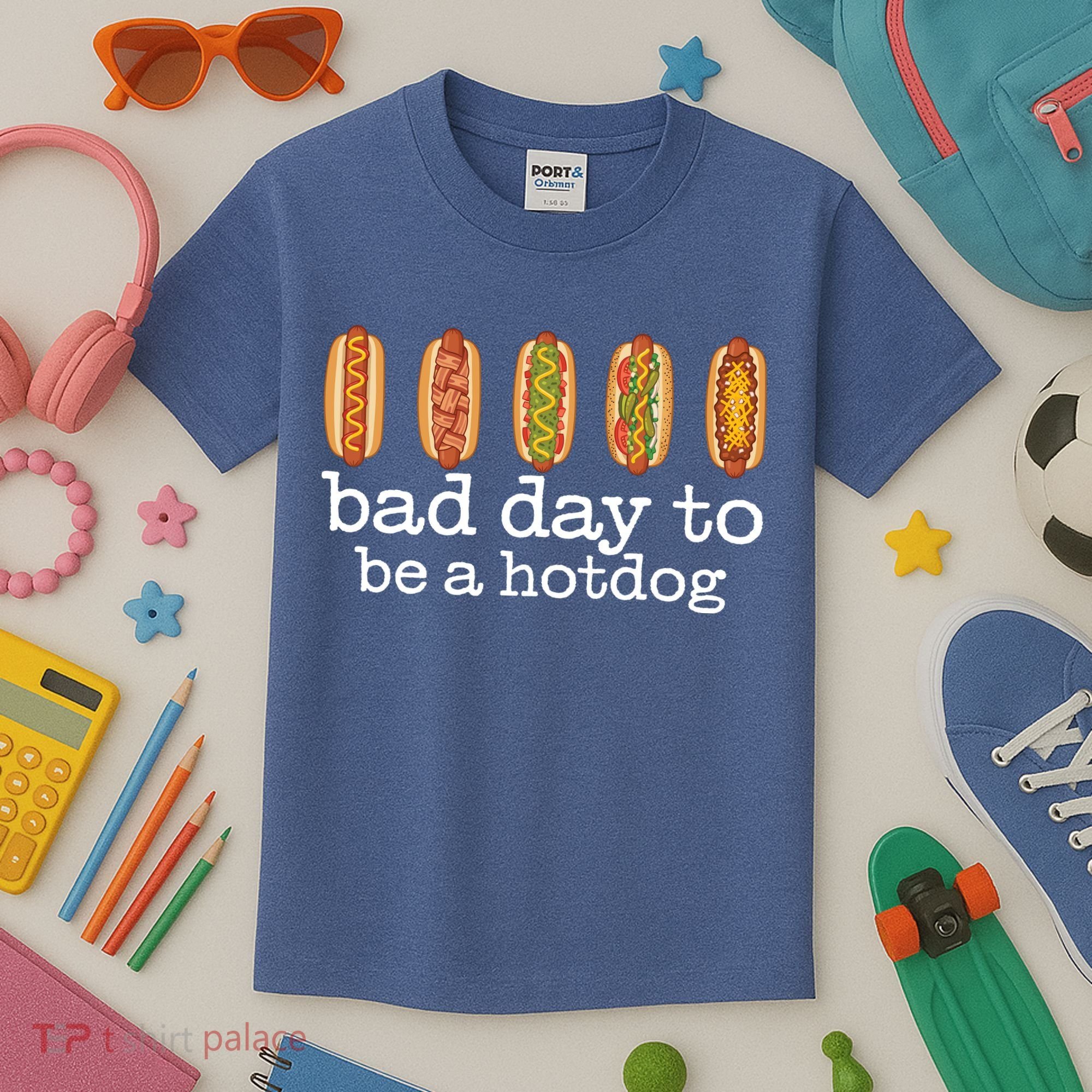 Hot Dog Bad Day To Be A Hotdog Kids T-Shirt