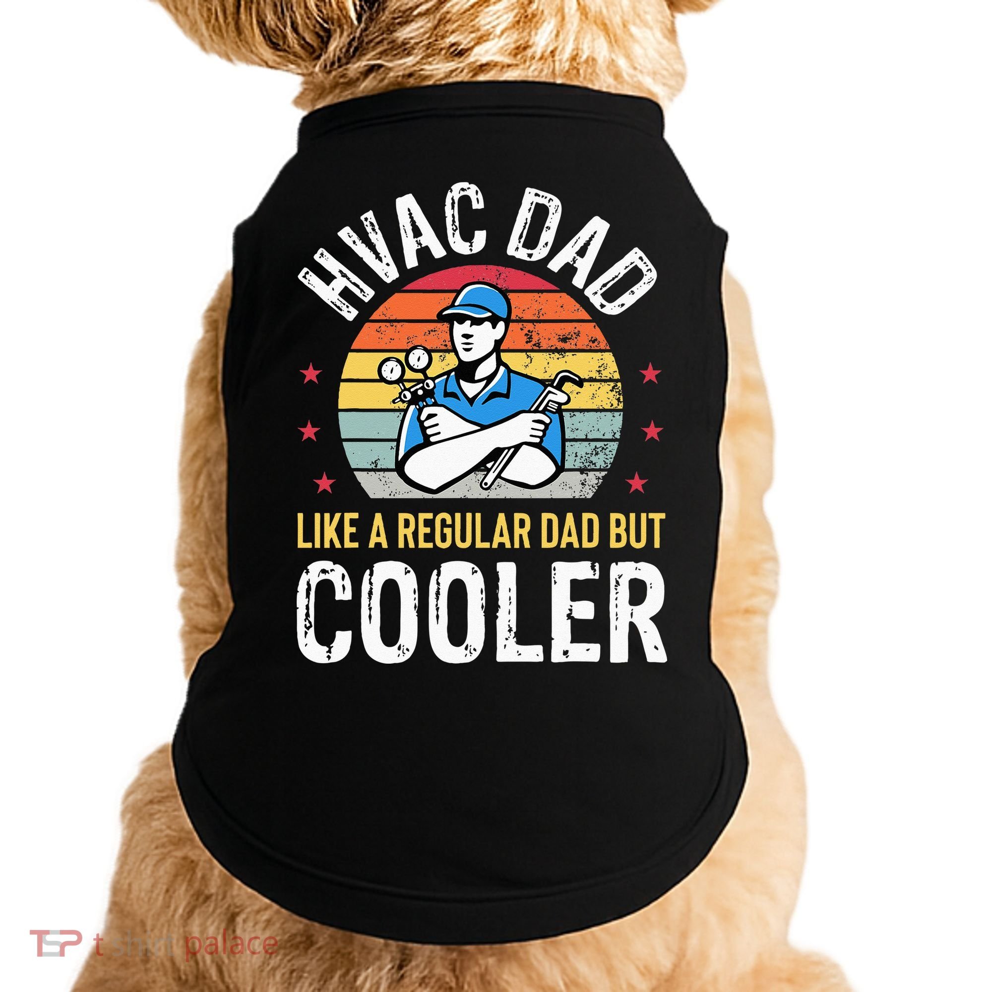 HVAC Dad But Cooler Funny HVAC Technician Father Doggie Tank