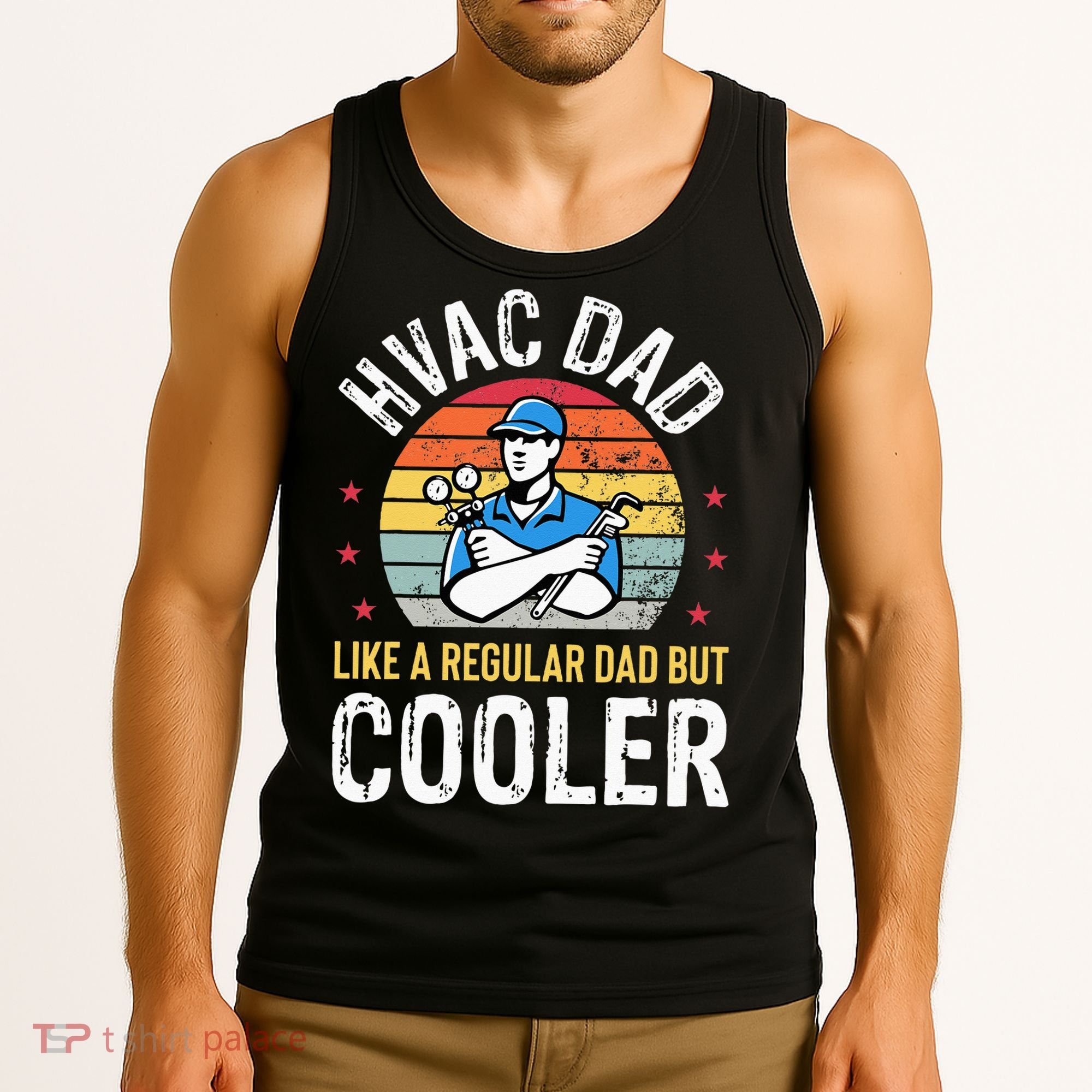 HVAC Dad But Cooler Funny HVAC Technician Father Tank Top